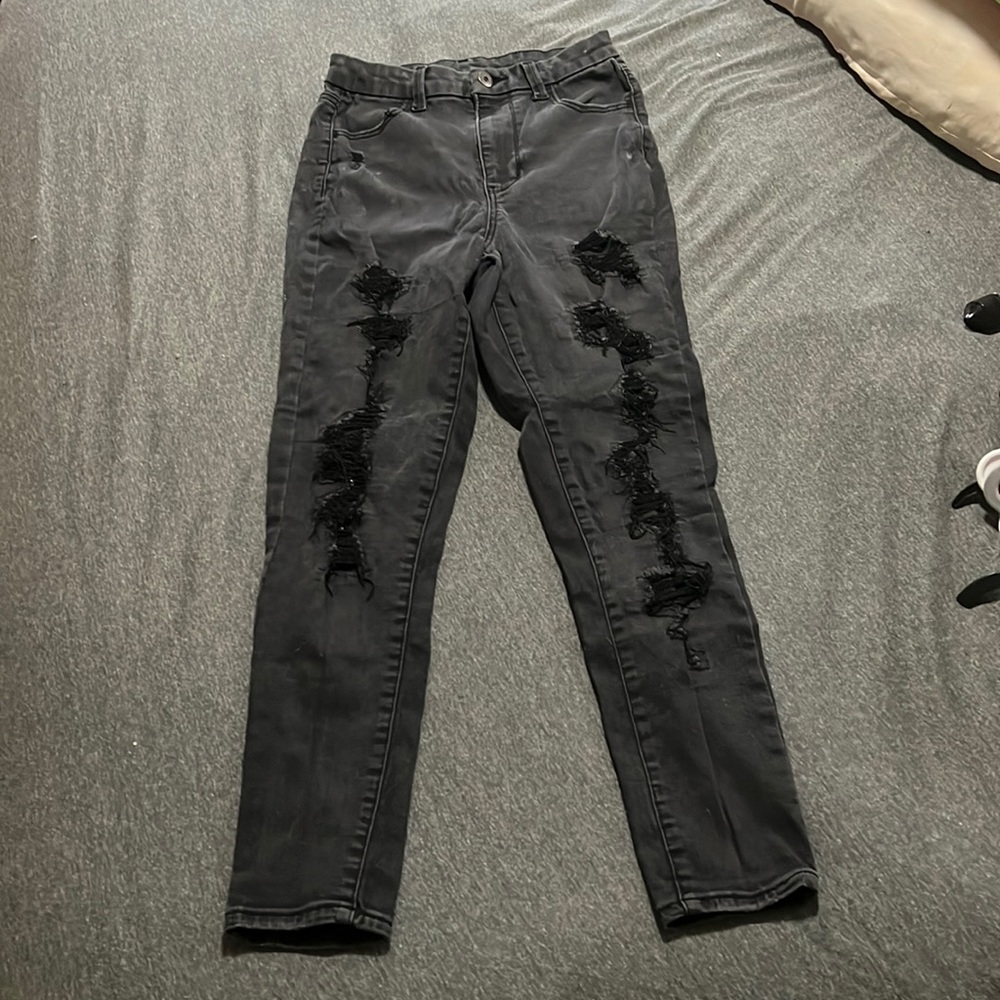 Black high rise skinny jeans, time and tru, size 9